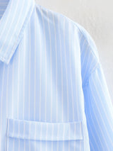 Women's Striped Blouse Multicolored Shirt Office Female's Top 2024 Summer Solid Shirt Elegant Comfortable Loose Fitting Shirts - Mein Shop