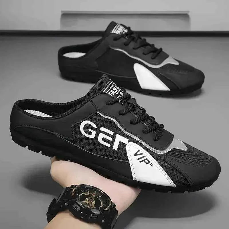 2025 New Men Slippers Trend Baotou Shoes for Men Summer Breathable Casual Shoe Vulcanized Flats Male Sneakers Half Slip-on Shoes