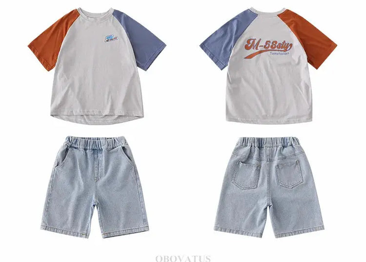 Summer Vacation Wear Father Mother Kids Family Clothing Sets Tshirt Shorts 2PCS Family Look Outfits Couple Child Costume Suit - Mein Shop