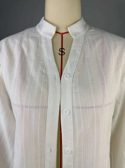 Fashion White Shirts Women Long Sleeve Oversize Blouse 2025 New Spring Summer Basic Tops Cotton Chic Shirt for Women - Mein Shop