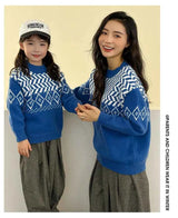 Knit Sweaters for The Whole Family Knitwear Winter Father Mother and Daughter Son Children Boy Girl Knitted Long Sleeve Pullover