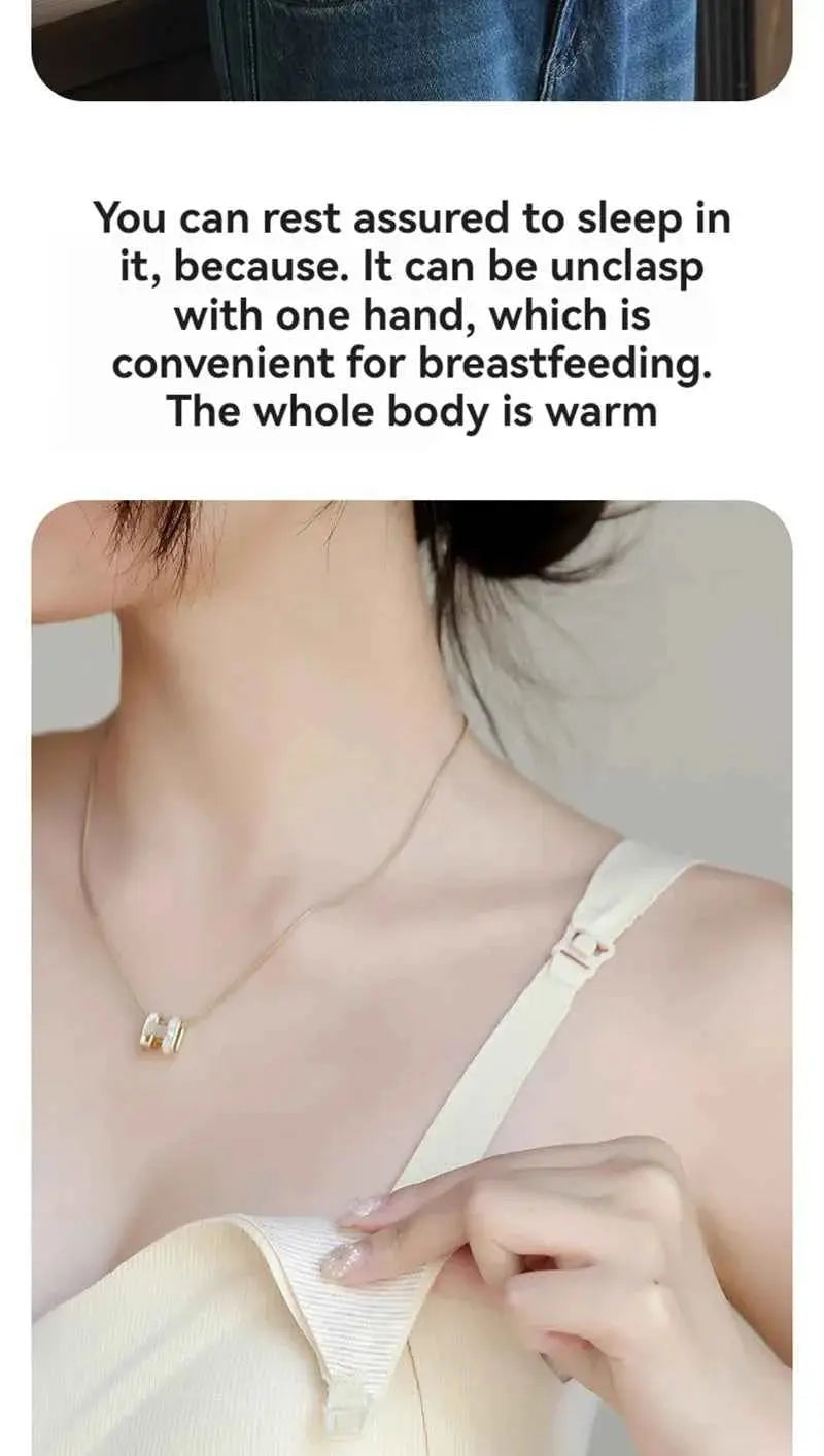 Neue Mode Schwangere Damen Weste Warmes Top für Herbst und Winter, kein BH nötig, Stilltop für werdende Mütter