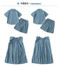 Family Matching Clothes for Brother Sister Mom Daughter Blue Dress Dad Son Clothing Korean Children Two Piece Set Couples Outfit Mein Shop