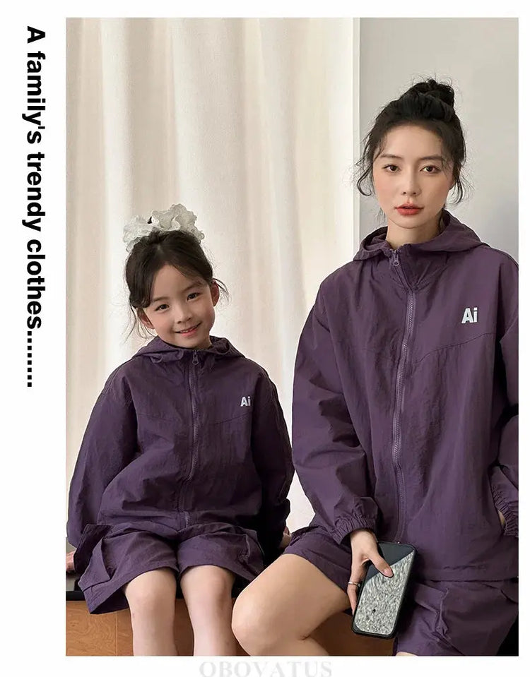 Family Matching Clothes Sets Men Women Baby Coat Shorts Suit Couples Kids Family Look Clothing Parent-Child Matching Costume - Mein Shop