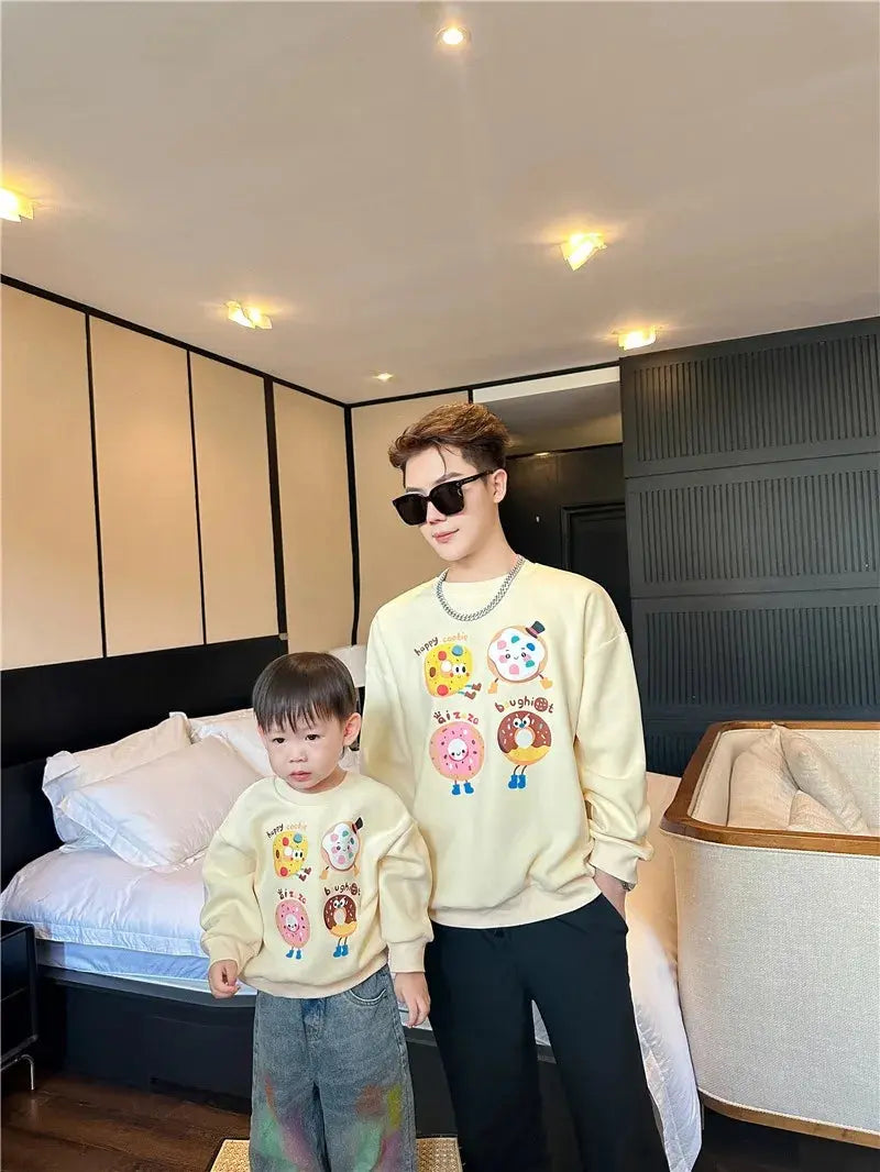 Family Sweatshirts Fashion Father Mother and Children Tops Korean Mom Dad and Daughter Son Matching Clothes Baby Toddler Romper Mein Shop