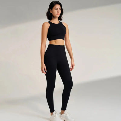 Yoga Clothing Set Women's High Waisted Leggings and Top Two Piece Seamless Fitness Exercise Clothing Fitness Workout Underwear - Mein Shop