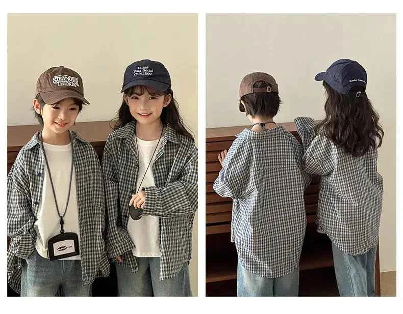 Matching Family Plaid Shirts Dad Mom and Boys Girls Fashion Clothes Korean Father Mother and Daughter Son Same Clothing Jacket