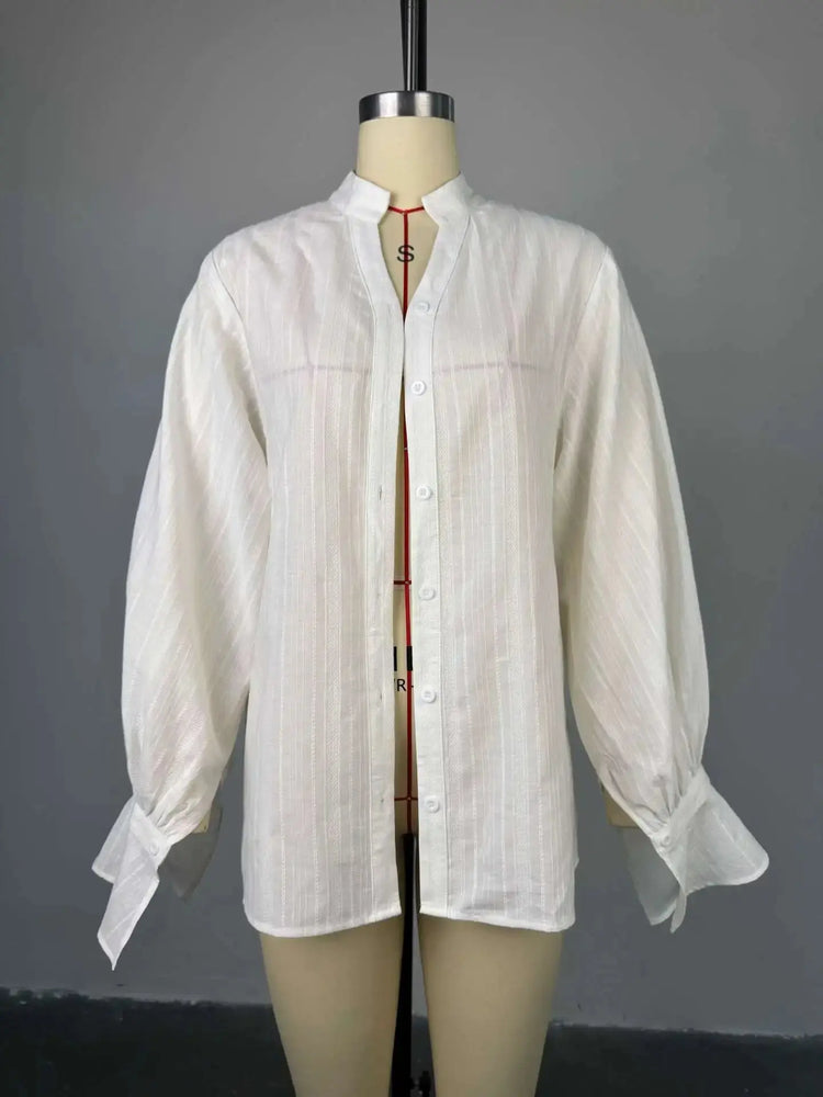 Fashion White Shirts Women Long Sleeve Oversize Blouse 2025 New Spring Summer Basic Tops Cotton Chic Shirt for Women - Mein Shop