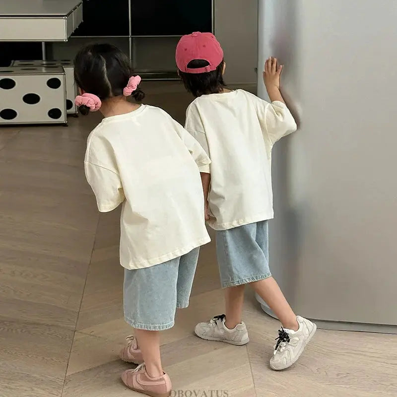 Family Matching Outfit Clothes Set For Summer Vacation Outerwear Beach Tshirt Shorts Clothing Suit Couple Kids Same Costume Wear - Mein Shop