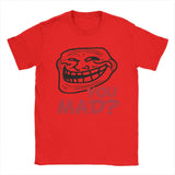 Men's T-Shirt You Mad Troll Face Memes Novelty Cotton Tee Shirt Short Sleeve Funny Humor T Shirt Crew Neck Tops Birthday Gift