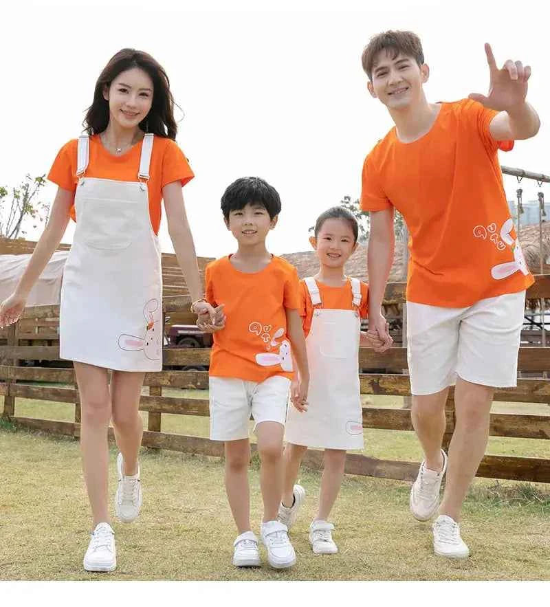 Family Vacation Clothing Resorts Look Parent Child Clothes Mom and Daughter Suspender Dress Two Piece Sets Dad Son Same Outfits
