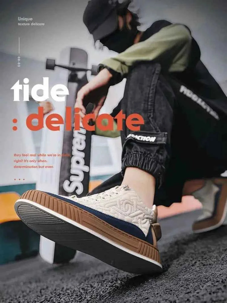 Men Sneakers Fashion Trend Luxury Brand Casual Flat Shoes Vulcanize Shoe Male Outdoors Non-slip wear-resistant Hiking Shoes 2023