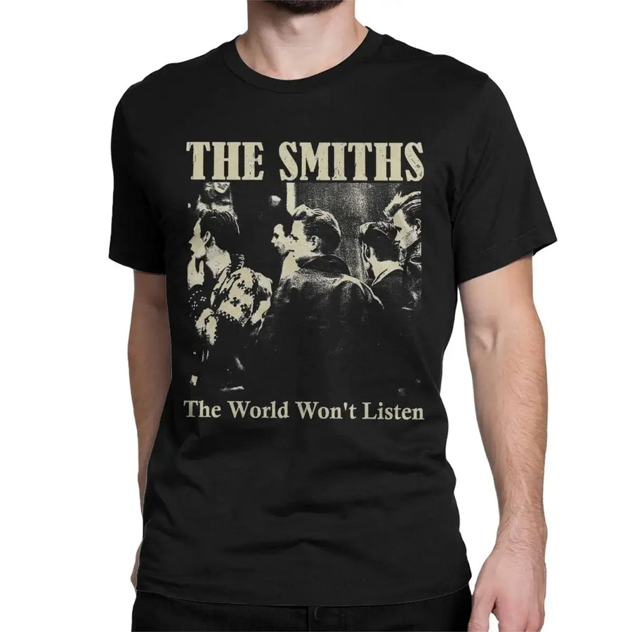 Men's T-Shirt The Smiths Crazy Cotton Tee Shirt Short Sleeve T Shirt Round Collar Clothes Plus Size