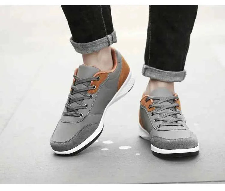 Leather Men Shoes Sneaker Trend Sports Running Breathable Men‘s Sneakers Non-slip Footwear Shoe for Male Walking Autumn
