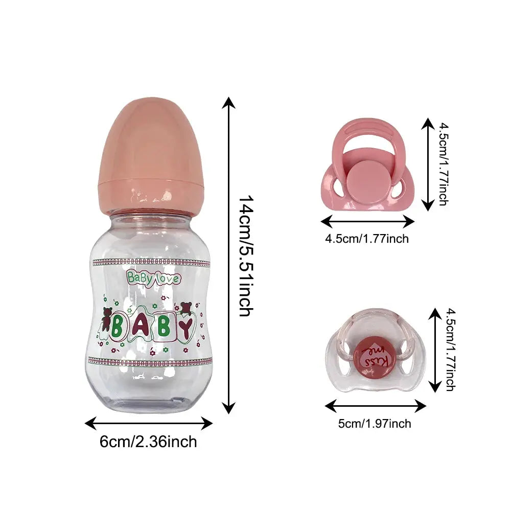Lovely Reborn Doll Accessories Magnetic Pacifier&amp;Feeding Bottles Reborn Baby Doll Supplies Dummy For New Reborn Baby Doll Toys - Mein Shop
