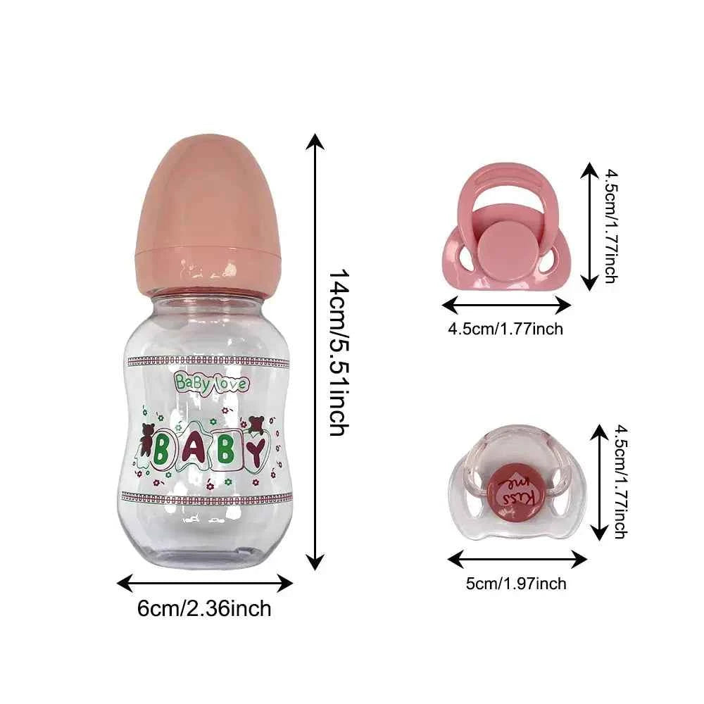 Lovely Reborn Doll Accessories Magnetic Pacifier&amp;Feeding Bottles Reborn Baby Doll Supplies Dummy For New Reborn Baby Doll Toys