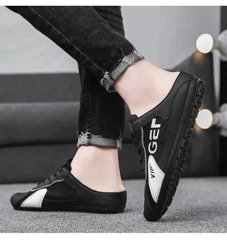 2025 New Men Slippers Trend Baotou Shoes for Men Summer Breathable Casual Shoe Vulcanized Flats Male Sneakers Half Slip-on Shoes