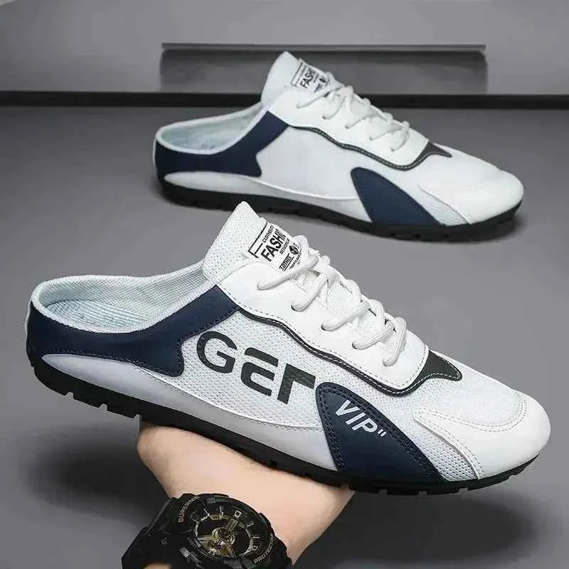 2025 New Men Slippers Trend Baotou Shoes for Men Summer Breathable Casual Shoe Vulcanized Flats Male Sneakers Half Slip-on Shoes