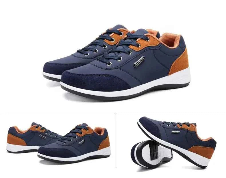 Leather Men Shoes Sneaker Trend Sports Running Breathable Men‘s Sneakers Non-slip Footwear Shoe for Male Walking Autumn