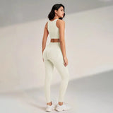 Yoga Clothing Set Women's High Waisted Leggings and Top Two Piece Seamless Fitness Exercise Clothing Fitness Workout Underwear - Mein Shop