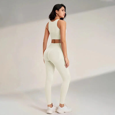 Yoga Clothing Set Women's High Waisted Leggings and Top Two Piece Seamless Fitness Exercise Clothing Fitness Workout Underwear - Mein Shop