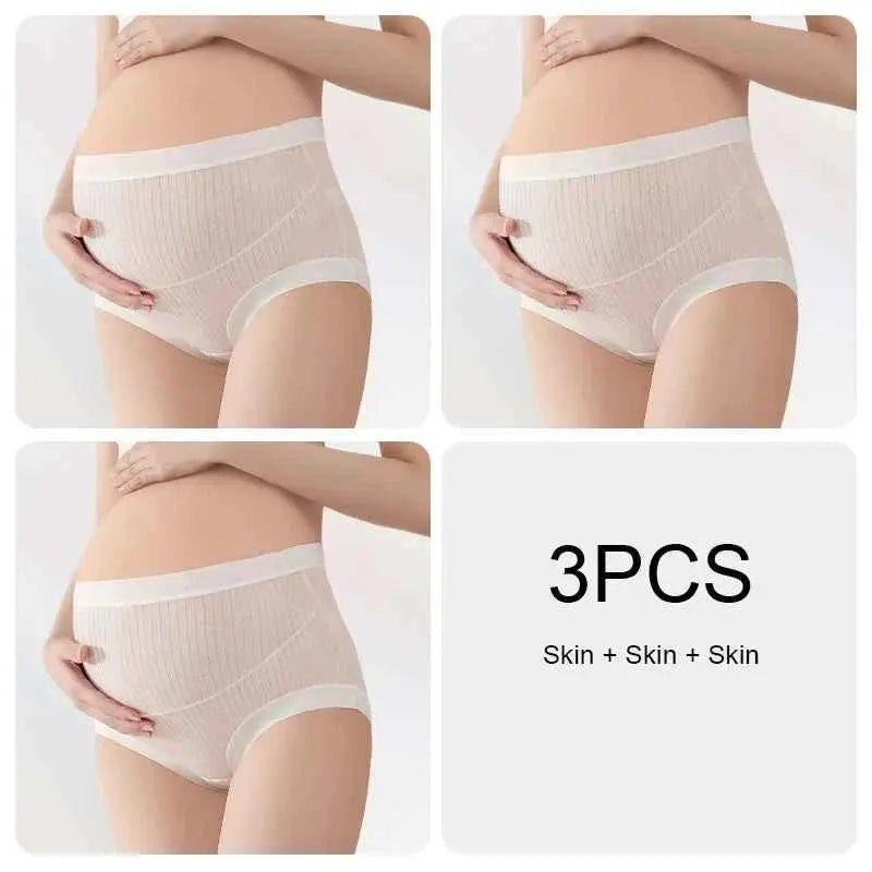 3er Set Hochtaillierte Umstandshosen - Atmungsaktive Bequeme Unterwäsche für Schwangere