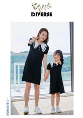 Coordinated Outfits for Family Matching Clothes Mother and Daughter Black Dress Father and Son Kid Shirt Outfits Dad Child Sets - Mein Shop