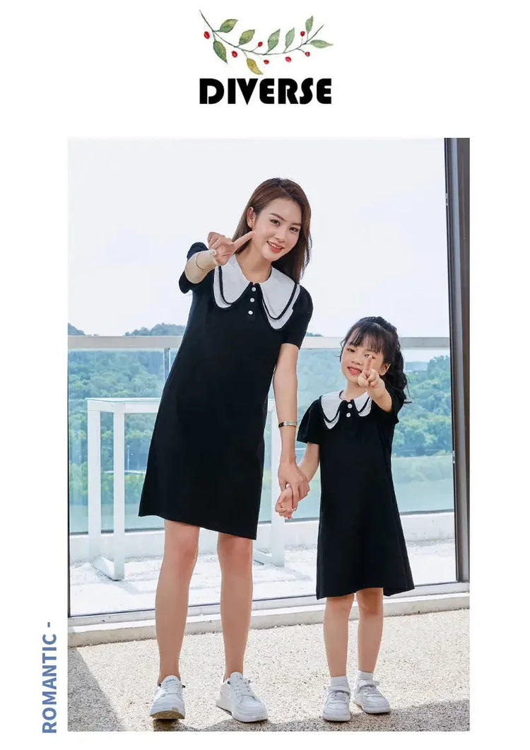 Coordinated Outfits for Family Matching Clothes Mother and Daughter Black Dress Father and Son Kid Shirt Outfits Dad Child Sets - Mein Shop