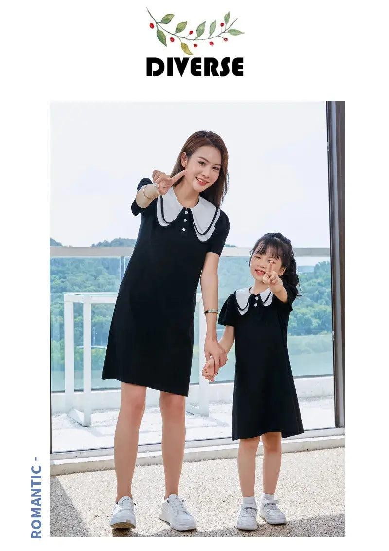 Coordinated Outfits for Family Matching Clothes Mother and Daughter Black Dress Father and Son Kid Shirt Outfits Dad Child Sets - Mein Shop