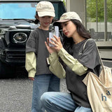 Fashion Family Long Sleeve T-shirt Parent-child Tee Korean Father Mother and Son Daughter Same Clothes Dad Mom and Baby Clothing