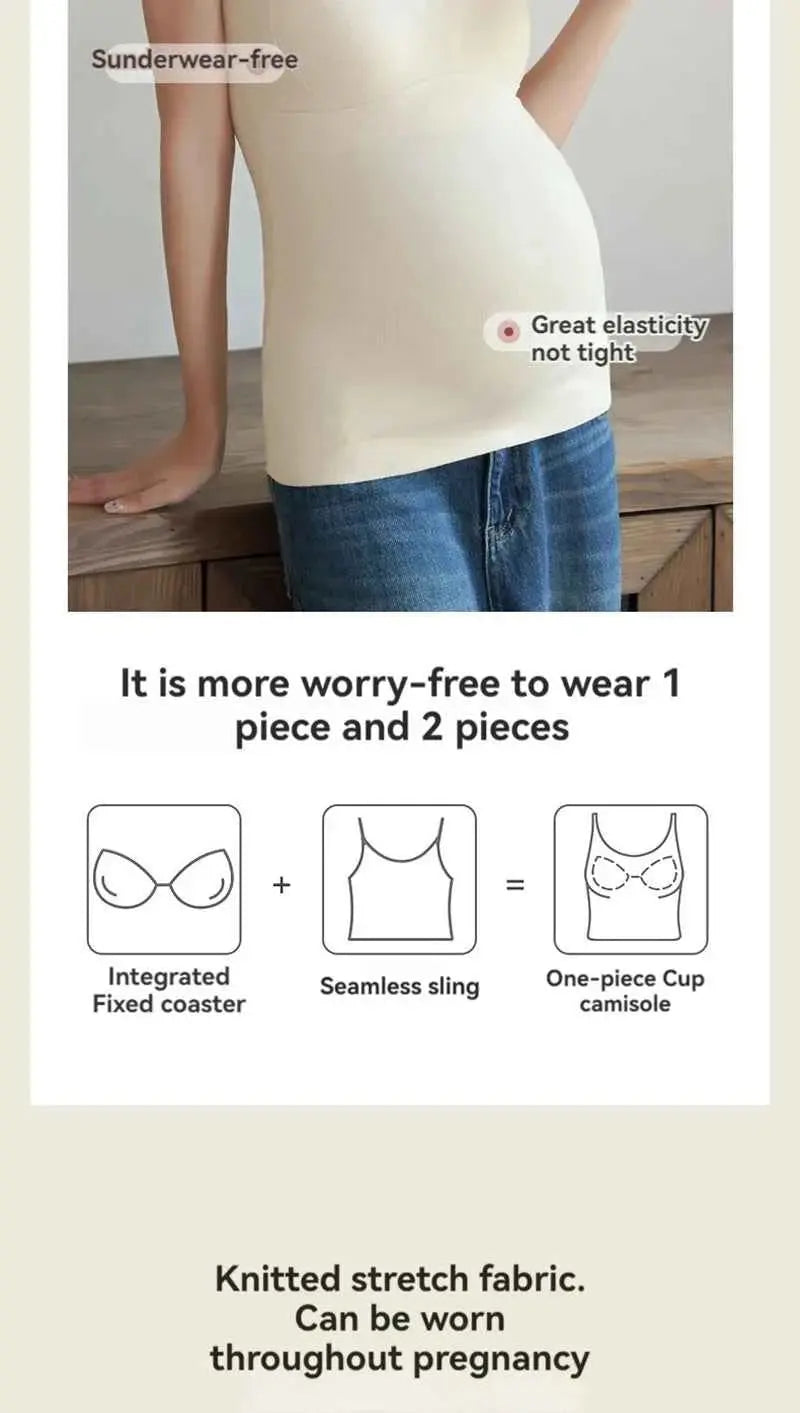 Neue Mode Schwangere Damen Weste Warmes Top für Herbst und Winter, kein BH nötig, Stilltop für werdende Mütter