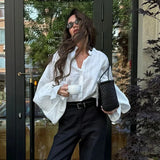 Fashion White Shirts Women Long Sleeve Oversize Blouse 2025 New Spring Summer Basic Tops Cotton Chic Shirt for Women - Mein Shop