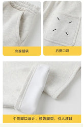 Funny Family Red Hoodies Ear Winter Warm Parent-child Clothes Dad Mom Daughter Son Matching Thick Hooded Sweatshirts Pants Sets - Mein Shop