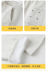 Funny Family Red Hoodies Ear Winter Warm Parent-child Clothes Dad Mom Daughter Son Matching Thick Hooded Sweatshirts Pants Sets - Mein Shop