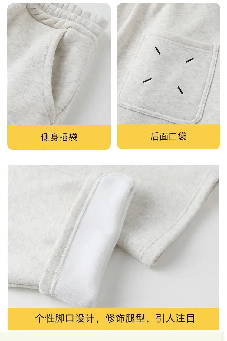 Funny Family Red Hoodies Ear Winter Warm Parent-child Clothes Dad Mom Daughter Son Matching Thick Hooded Sweatshirts Pants Sets - Mein Shop