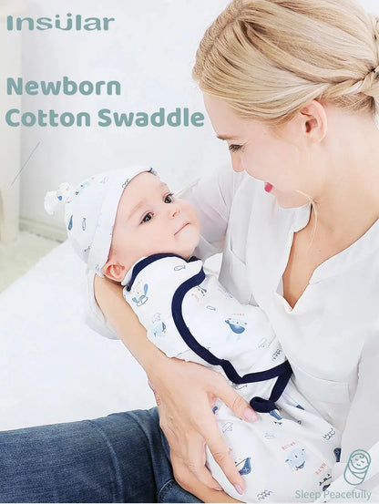 INSULAR New Summer Thick Swaddle 100% Cotton Newborn Infant Bags Wrapping Baby Sleep Sack Diaper Cocoon For Newborns Bags 1pc - Mein Shop