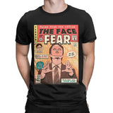 Men T-Shirts The Office Face Fear Dwight Fun Pure Cotton Tees Short Sleeve T Shirt Round Collar Clothes New Arrival