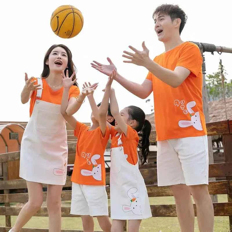 Family Vacation Clothing Resorts Look Parent Child Clothes Mom and Daughter Suspender Dress Two Piece Sets Dad Son Same Outfits