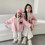 Family Thick Mother Children Suit Warm Winter Korean Fashion Women Daughter Son Matching Coat Baby Clothes  Zipper Sets Jacket - Mein Shop