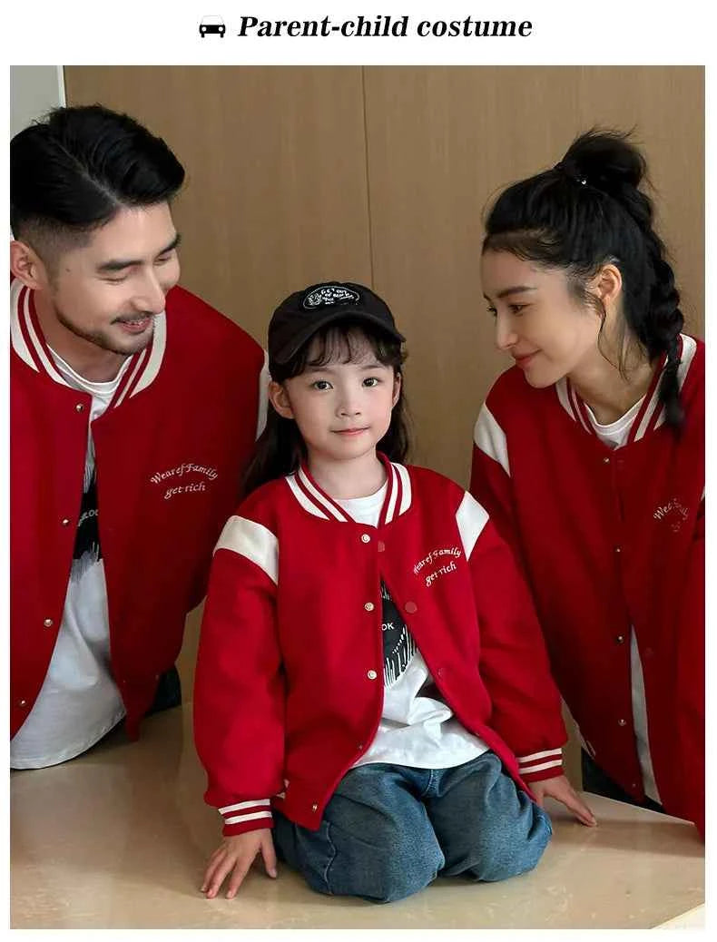 Winter Jacket for The Whole Family Warm Thick Coat Fashion Korean Father Mother and Daughter Son Children Long Sleeve Outerwear