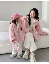 Family Thick Mother Children Suit Warm Winter Korean Fashion Women Daughter Son Matching Coat Baby Clothes  Zipper Sets Jacket - Mein Shop