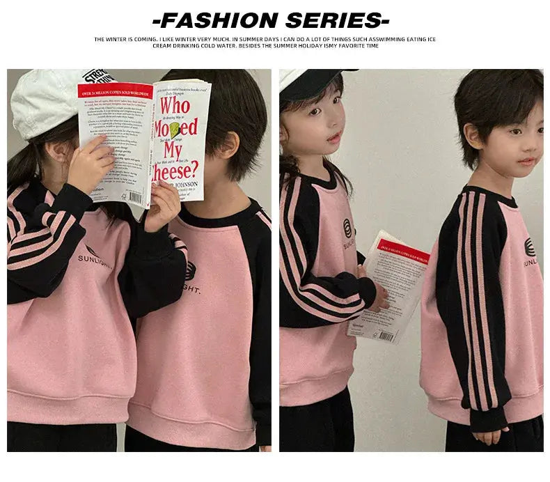 Parents and Children Warm Sweatshirts for The Whole Family Clothes Winter Father Mother and Son Daughter Thick Long Sleeve Tops - Mein Shop