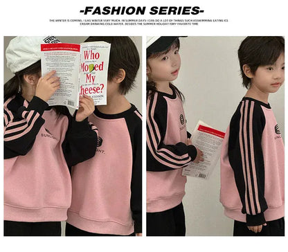 Parents and Children Warm Sweatshirts for The Whole Family Clothes Winter Father Mother and Son Daughter Thick Long Sleeve Tops - Mein Shop