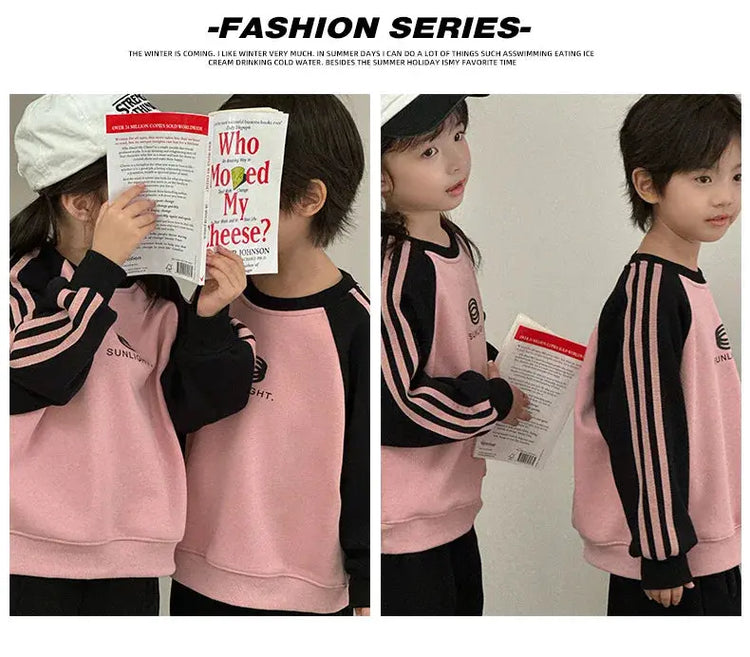 Parents and Children Warm Sweatshirts for The Whole Family Clothes Winter Father Mother and Son Daughter Thick Long Sleeve Tops - Mein Shop