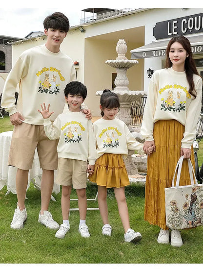 Family Matching Clothes Sets for Couple Mother and Daughter Tops Skirts Two Piece Outfits Father and Son Sweatshirts Shorts Suit - Mein Shop