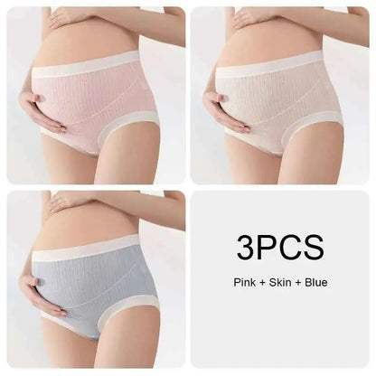 3er Set Hochtaillierte Umstandshosen - Atmungsaktive Bequeme Unterwäsche für Schwangere