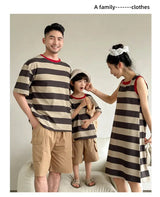 Family Matching Couple Look Clothing Fashion Mom Daughter Sleeveless Dress Dad Son T Shirts Shorts Korean Sister Brother Outfits Mein Shop