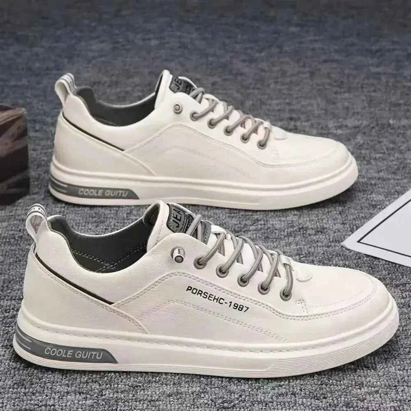 2025 New Trendy Versatile Cloth Shoes Men's Spring New Breathable White Shoes Men's Sports and Leisure Board Shoes Trendy Shoes