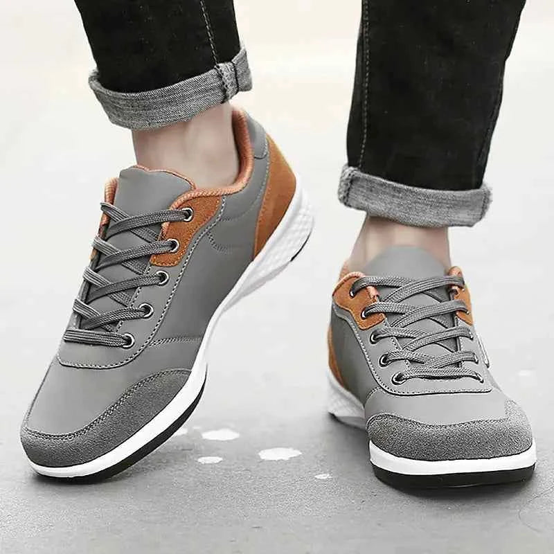 Leather Men Shoes Sneaker Trend Sports Running Breathable Men‘s Sneakers Non-slip Footwear Shoe for Male Walking Autumn