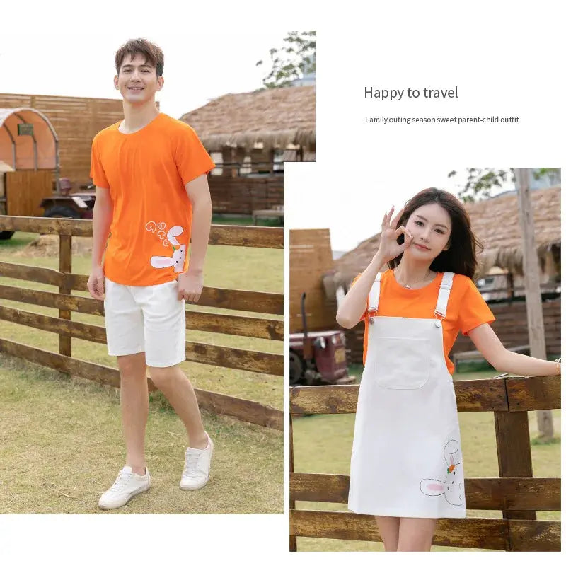 Family Vacation Clothing Resorts Look Parent Child Clothes Mom and Daughter Suspender Dress Two Piece Sets Dad Son Same Outfits Mein Shop